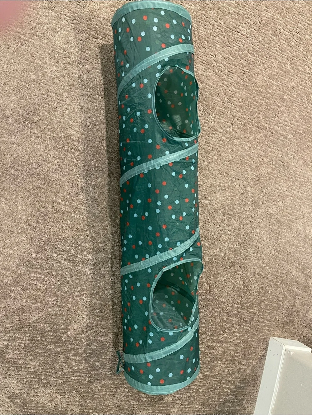 Green Polka Dot Cat Tunnel